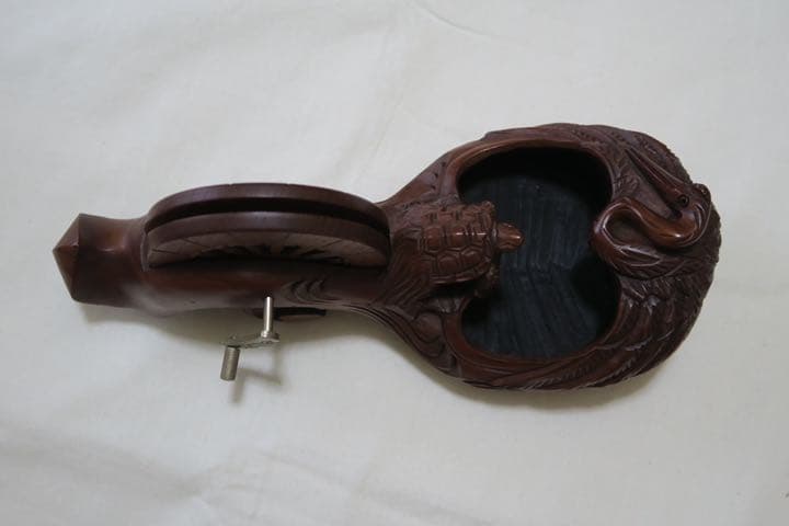 墨壺　亀と鶴 木製　大工道具