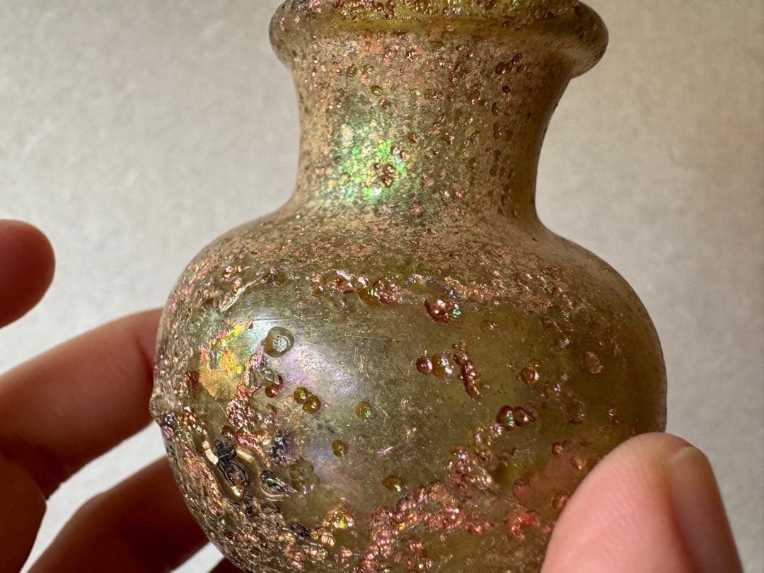 大名品　ローマングラス茶入　茶道具