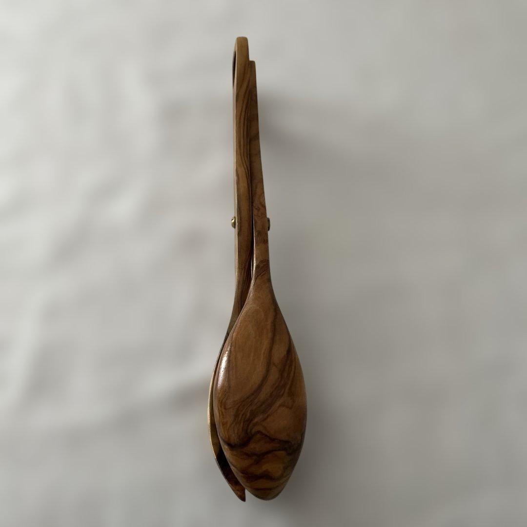 オリーブ　ハサミ式サラダサーバー　蚤の市　ヴィンテージ品　トング