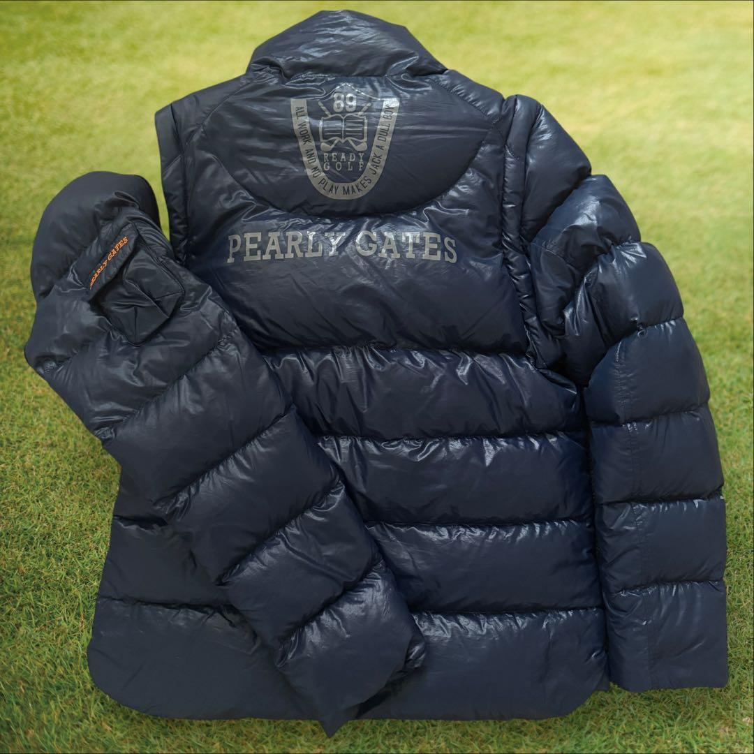 極美品　パーリーゲイツ　ダウンジャケット　ベスト　2WA 紺　M〜L相当　4