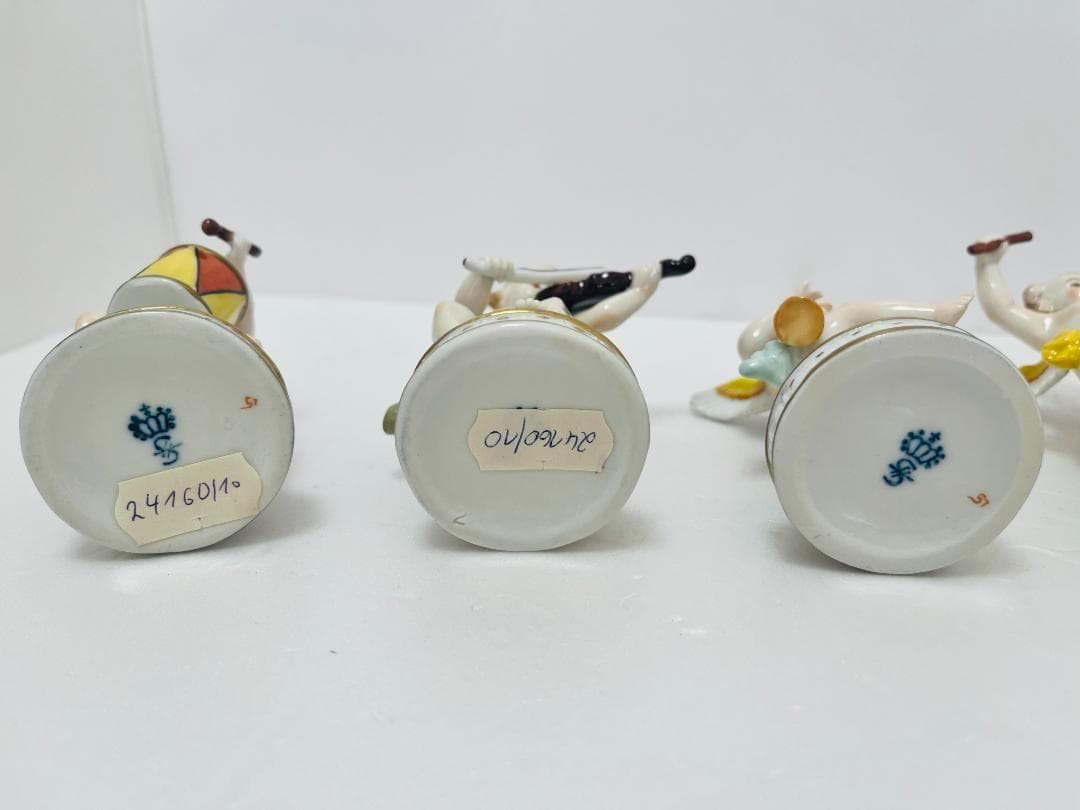 アンティーク　ジッツェンドルフ sitzendorf オーケストラ 楽器　天使