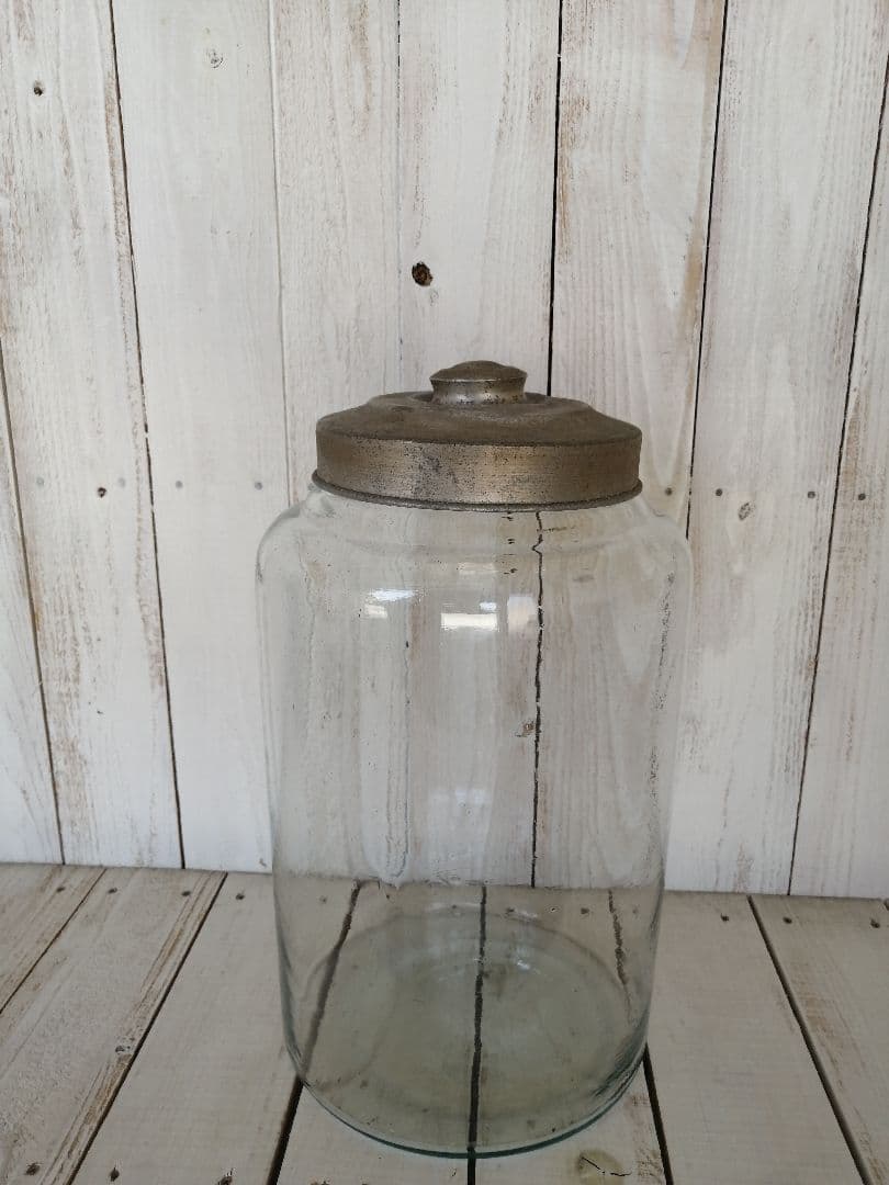 アルミ蓋のガラス大瓶