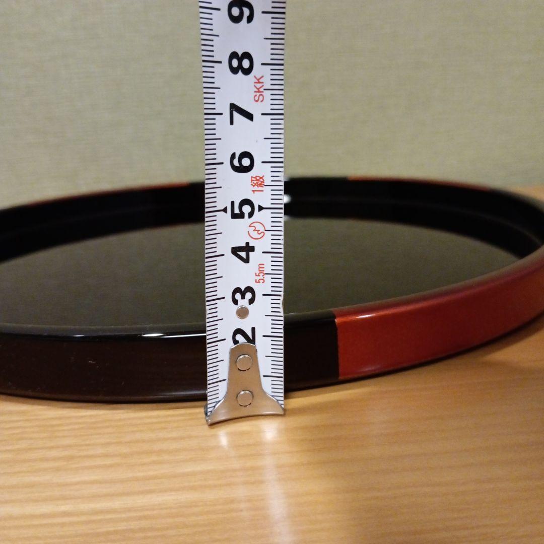 漆器 丸盆 お膳 黒と赤茶の縁 約31.5cm 20枚