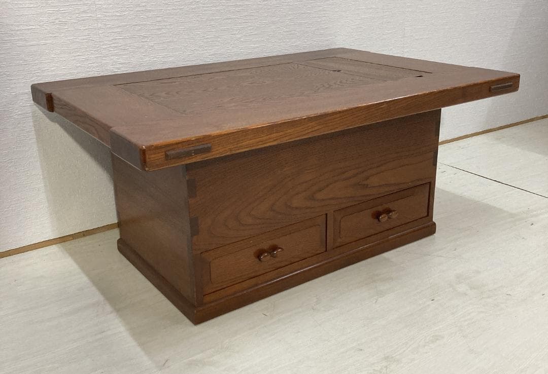 囲炉裏テーブル　座卓　昭和レトロ 火鉢 古民家　 引き出し 木製