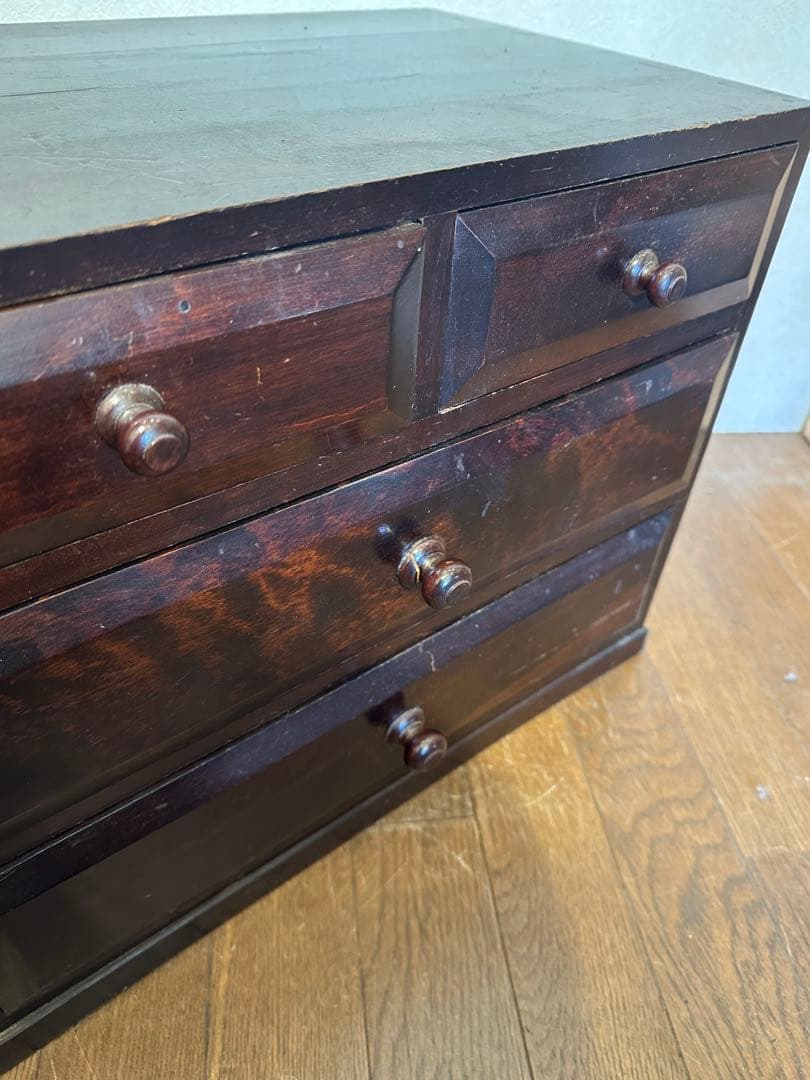 松本民芸家具　凸面小抽斗　小さな箪笥　引き出し家具