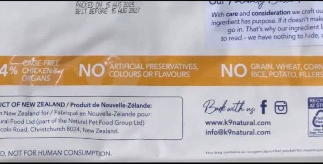 K9ナチュラル ラムフィースト　500g&チキンフィースト500g