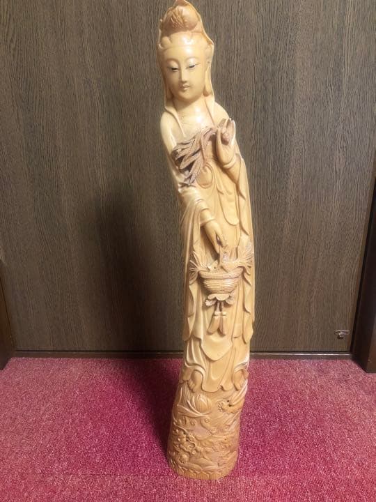 観音像　仏像　アンティーク　練物彫刻　置物