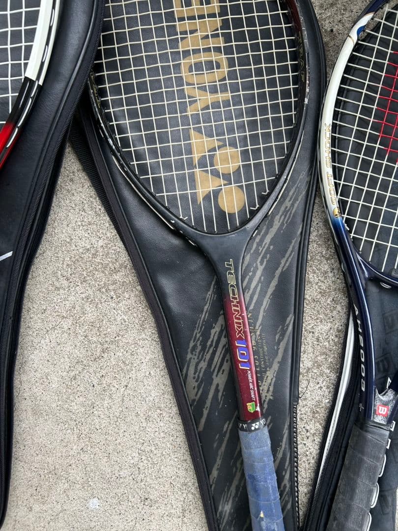 テニスラケット3本セット (Kawasaki, Wilson, YONEX)