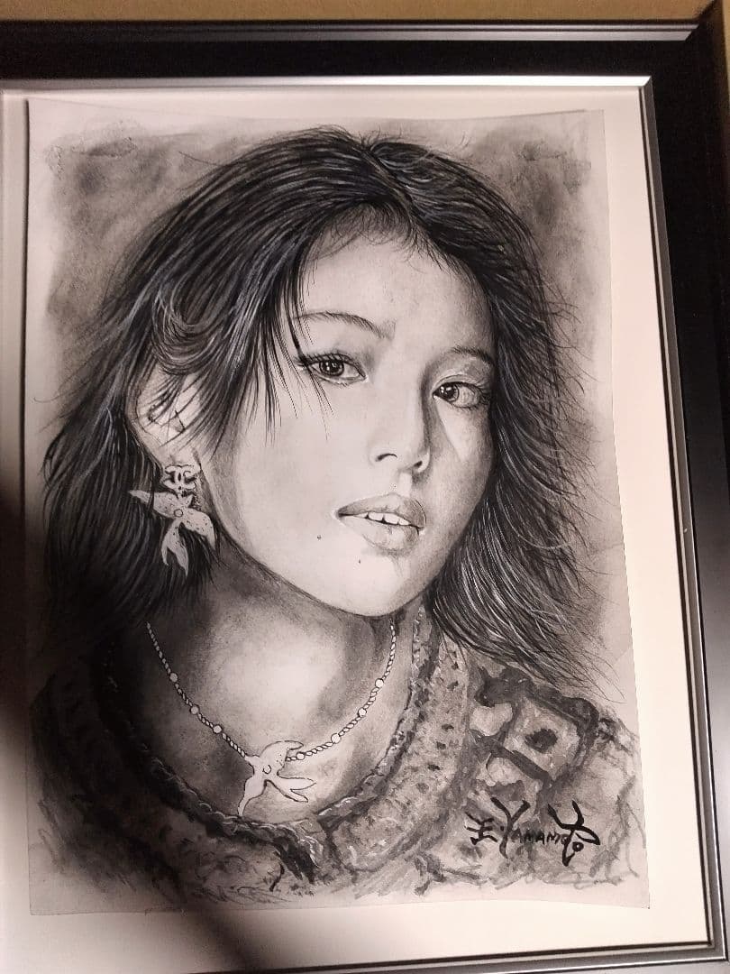 裸婦、美人画、4F朝の光D山本英二、真作、肉筆、新品額縁、１点物、高塚省吾。