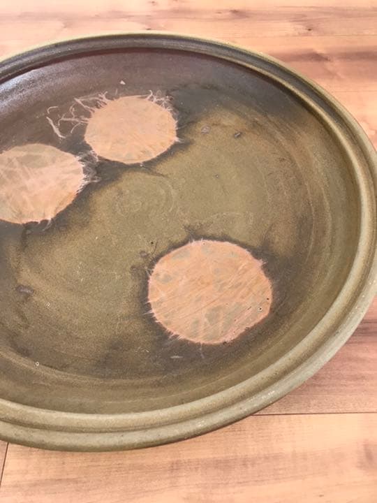 【陶芸作家】備前焼・大皿(飾り皿)台付