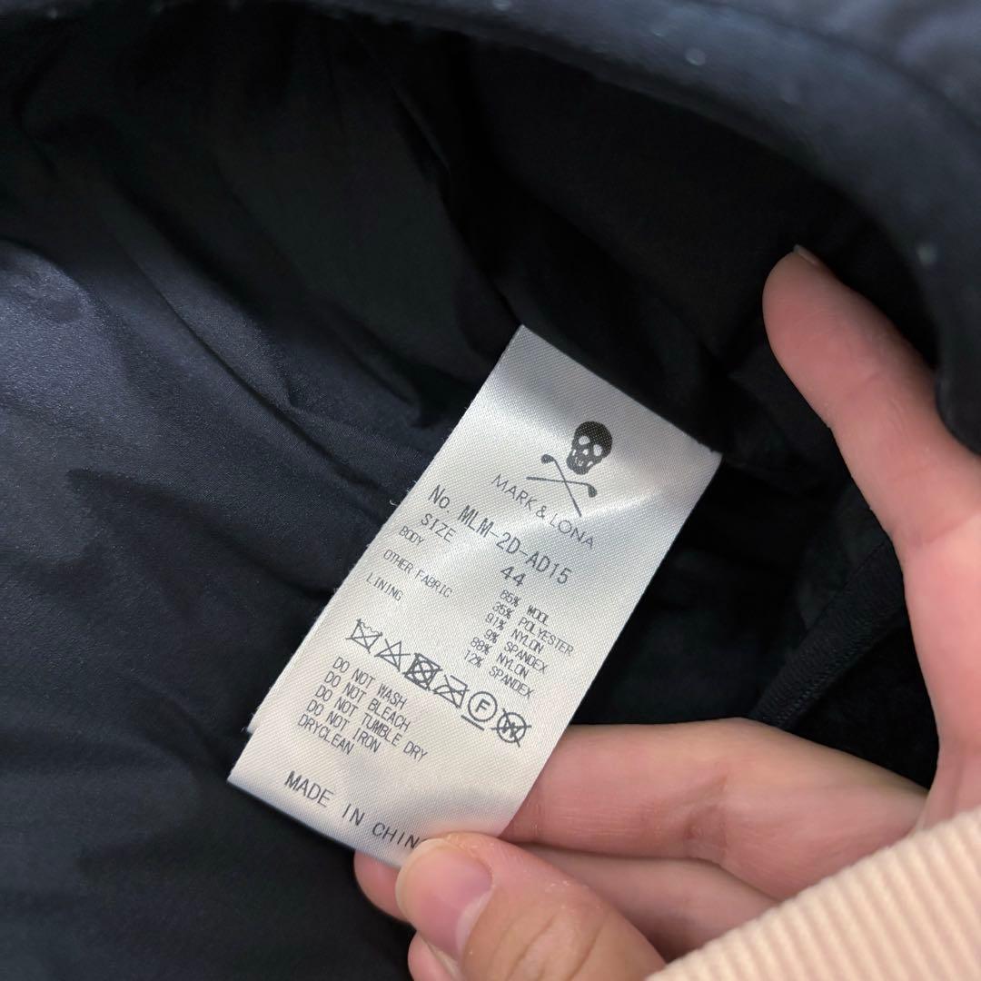 マークアンドロナ ダウン ボア ブラック ブルゾン ジップ ゴルフ