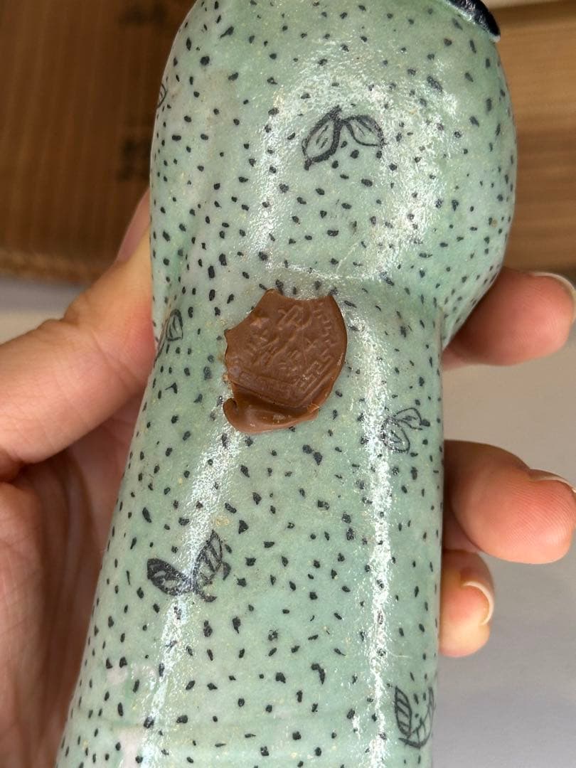 中国美術 清時代 粉彩 人物置物 共箱付 火漆封印有 骨董品 古陶磁