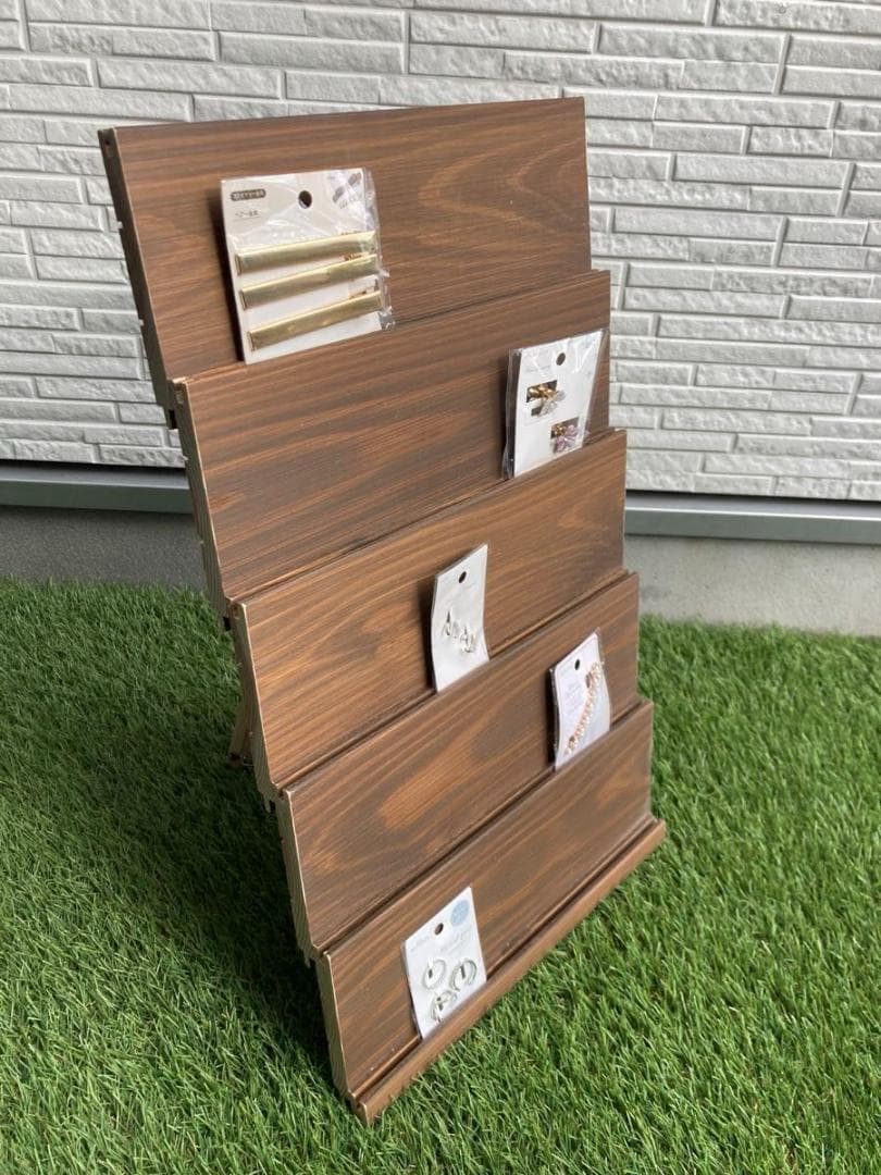 サイズオーダー　マルチ　ラック　スタンド　什器　ディスプレイ　木目綺麗　簡単設営