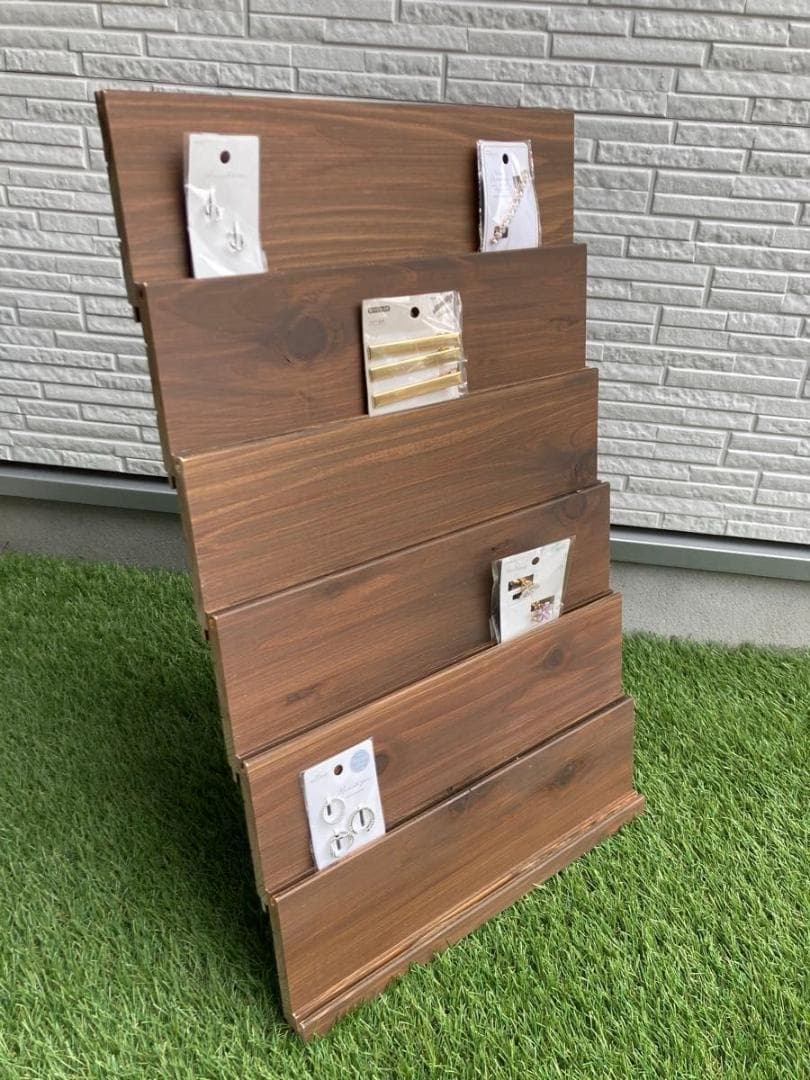 サイズオーダー　マルチ　ラック　スタンド　什器　ディスプレイ　木目綺麗　簡単設営