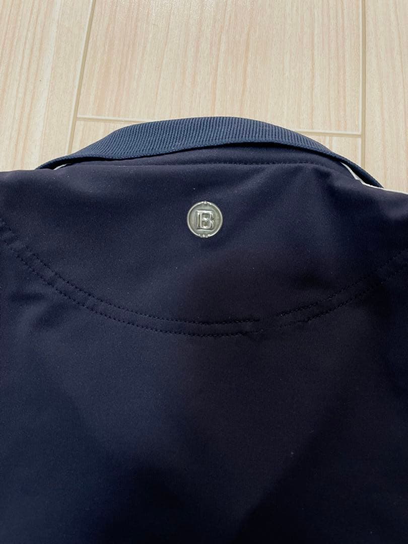 BRIEFING GOLF ブリーフィング ポロシャツ M ネイビー 袖ロゴ