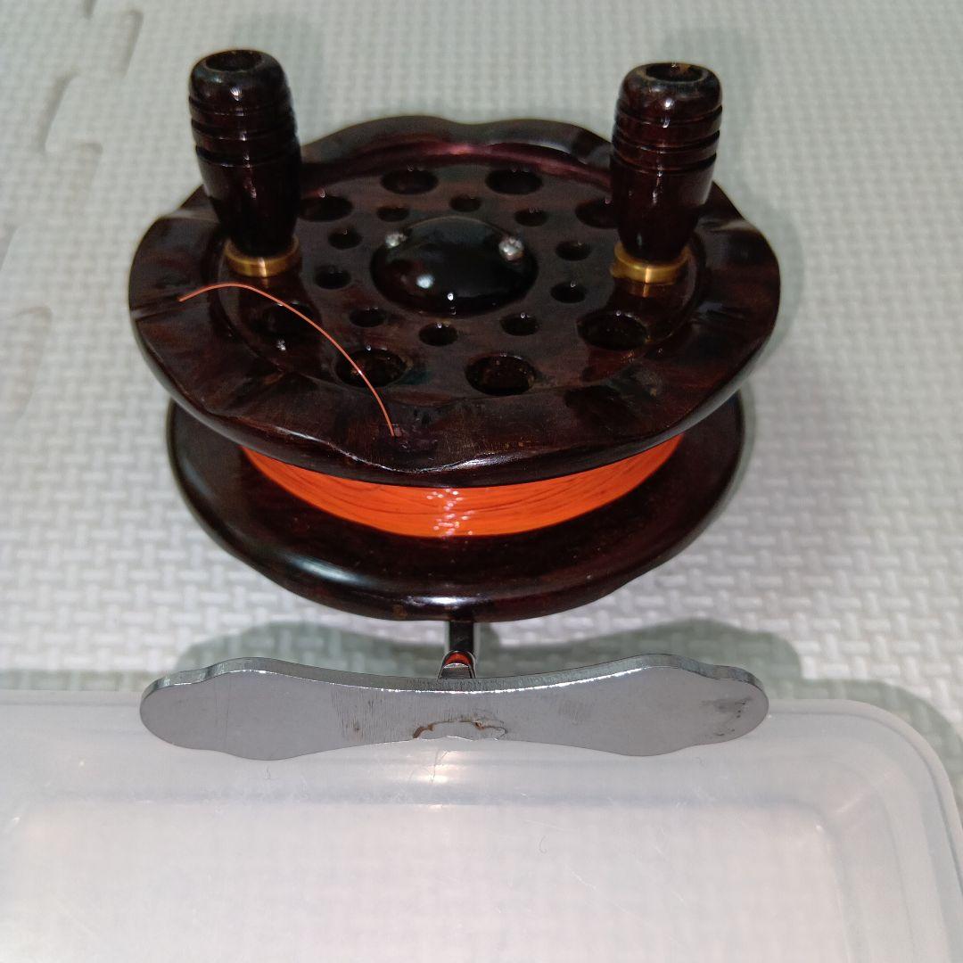 週末セール　大倉屋　謹製　紫黒檀　大江戸リール　約85ミリ