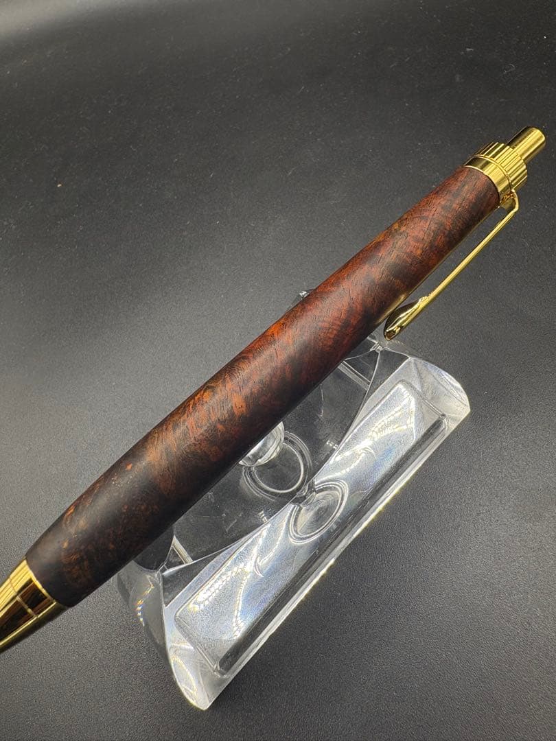 534超極上　本紫檀　瘤杢　縮杢　多色　木軸シャーペン　ボールペン