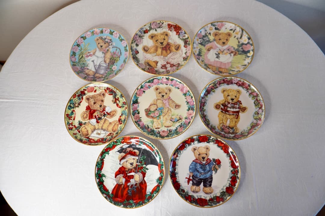 Franklin Mint テディベア 絵皿 8枚セット コレクションプレート