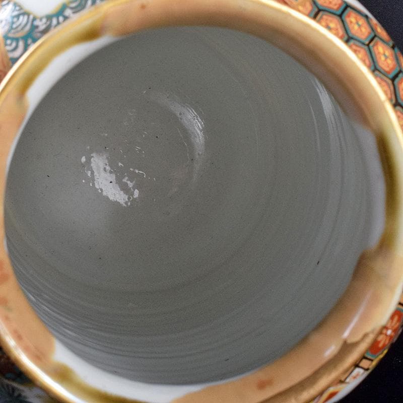 九谷焼　古九谷　色絵金彩　山水人物文瓶　V　R8111