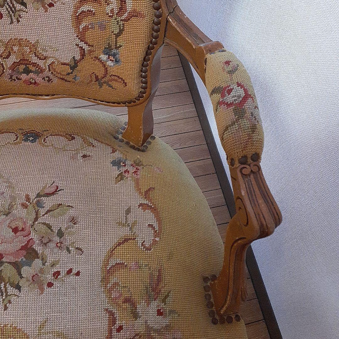 お値下げしました　フランス　アンティークプチポワンチェア