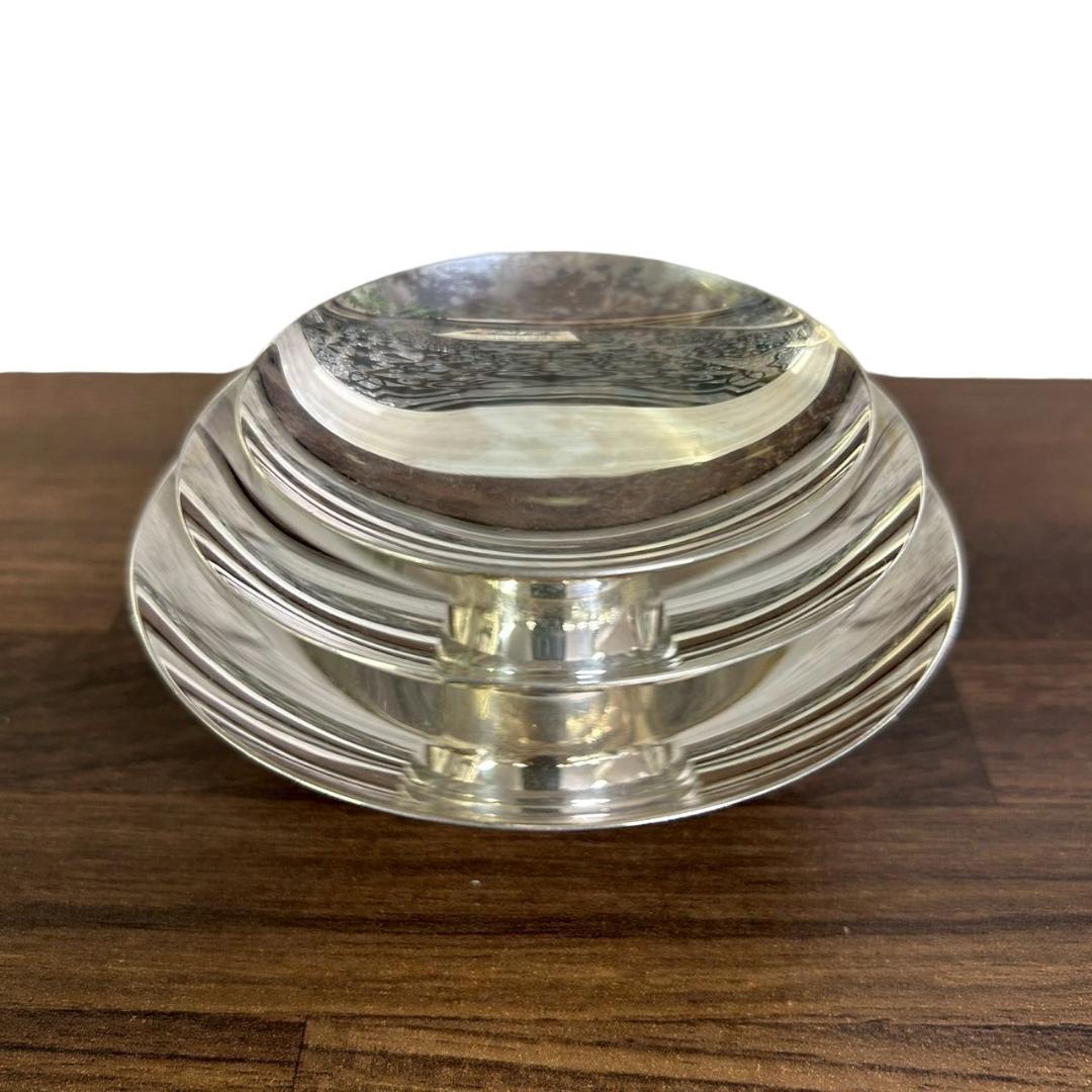 純銀 三段盃セット 計204g 刻印あり 銘入れあり 銀盃 銀製 酒器 工芸品