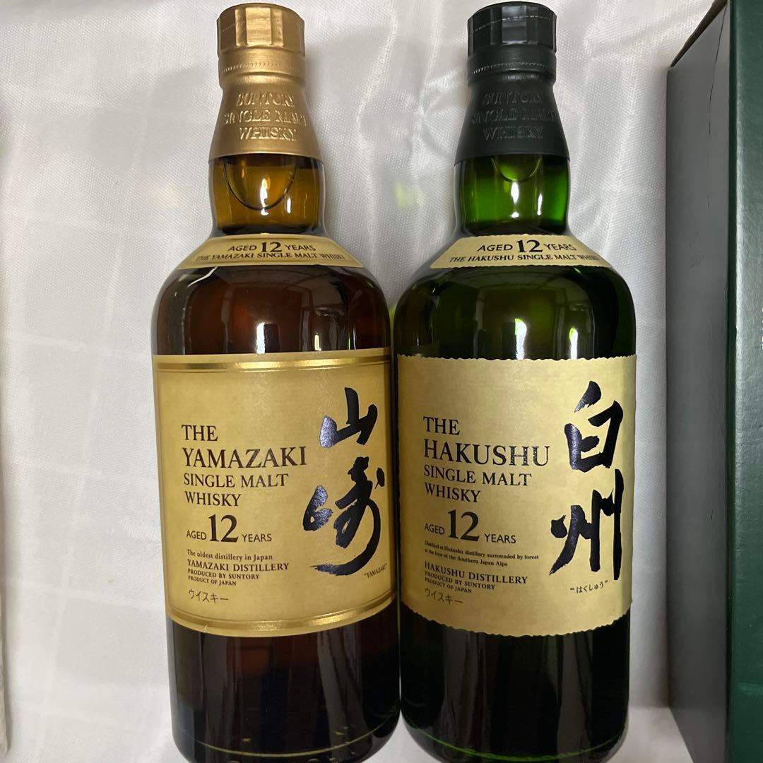 山崎・白州 12年シングルモルトウイスキーセット　5本セット
