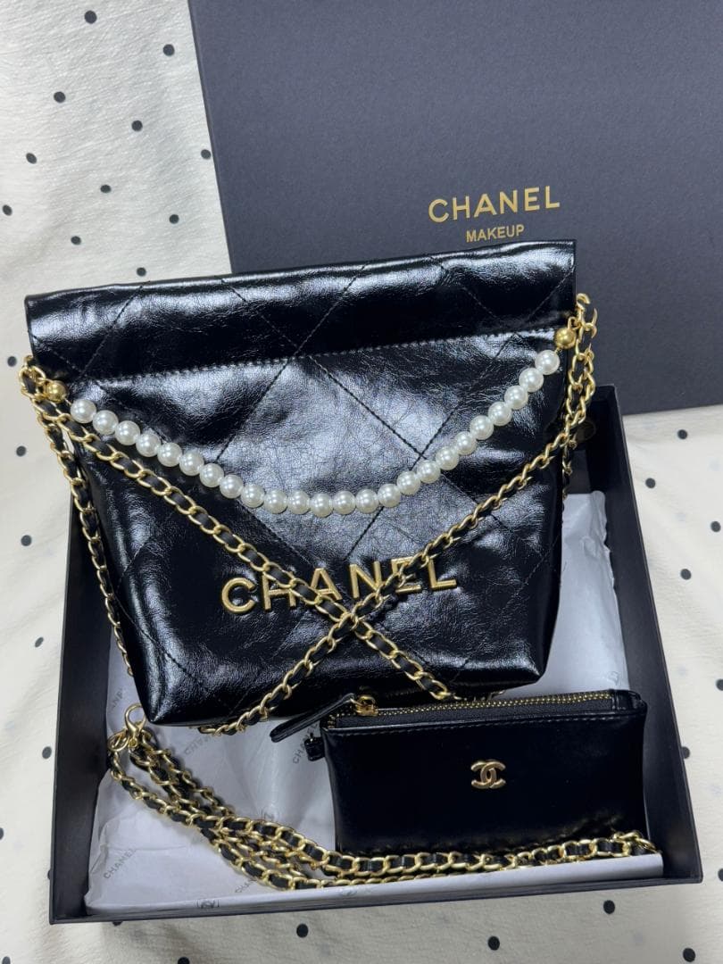 状態良好 ✨CH♡NeLブラックレザー クラッチバッグ