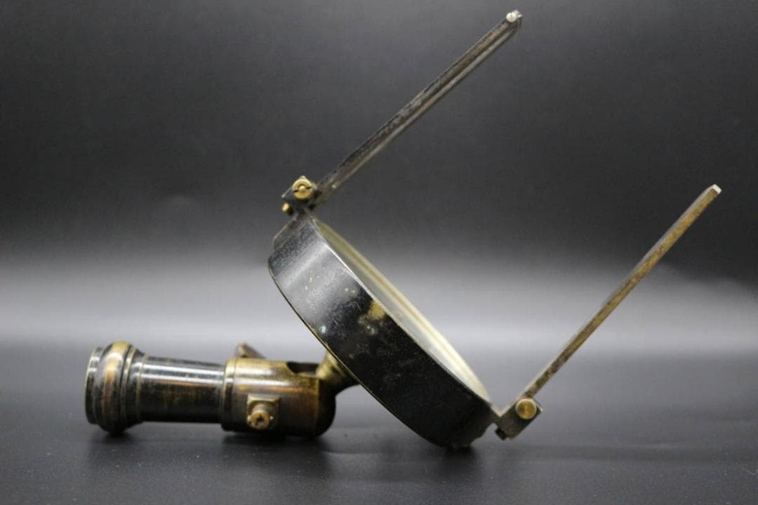 方位磁針 海軍 コンパス アンティーク 航海 革ケース 軍物