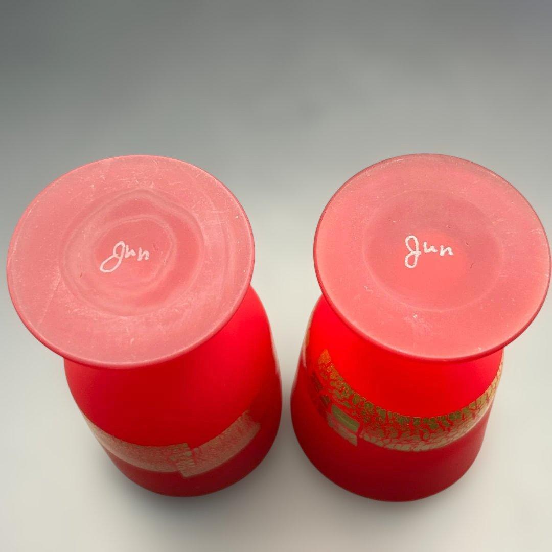 藤田潤 工芸ガラス 手吹 金彩 デカンタとグラス セット 合計3点