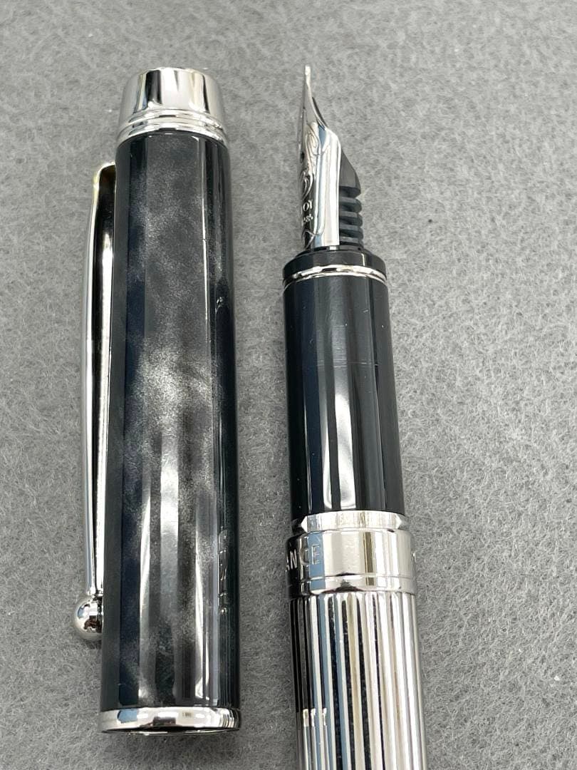 【美品】 PILOT 万年筆 グランセ ロジウム ブラックマーブル 14K F