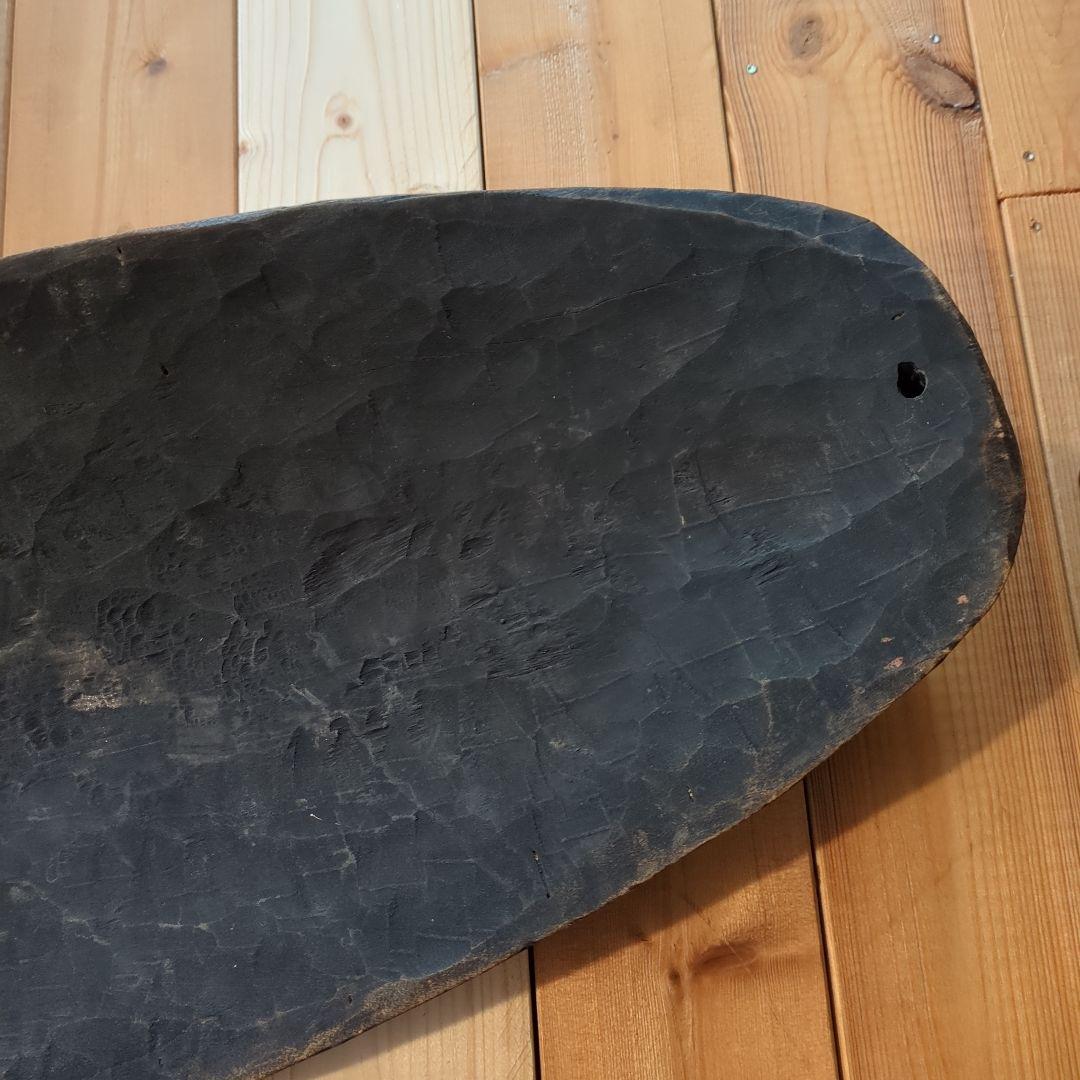 アンティーク　パプアニューギニアの木製マスク　長さ62センチ貝殻目