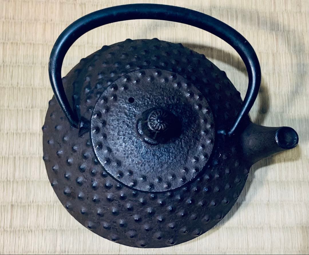 南部鉄器 岩鋳 IWACHU 突起模様 鉄瓶 黒