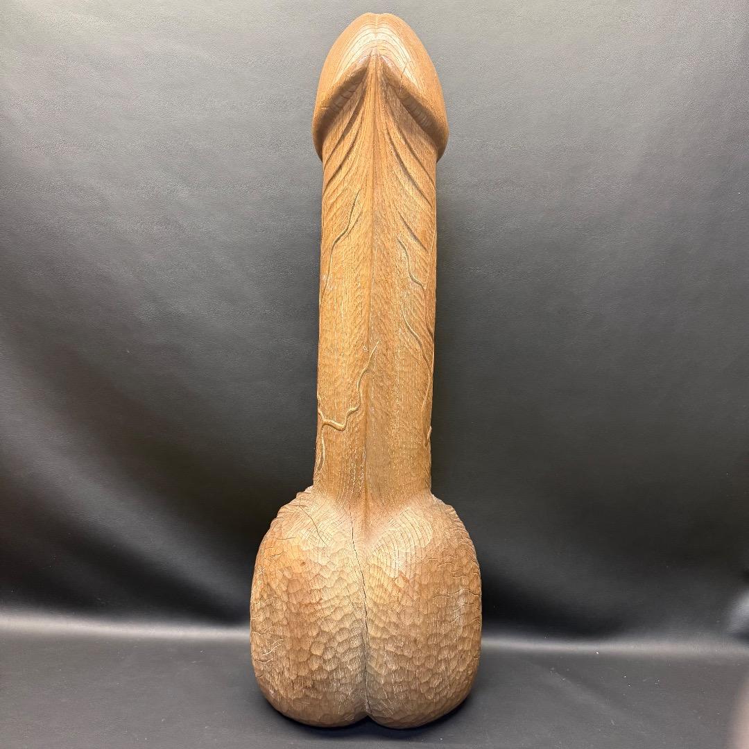□※前Dd1001 一刀彫 木製 置物 全長約60cm 春画