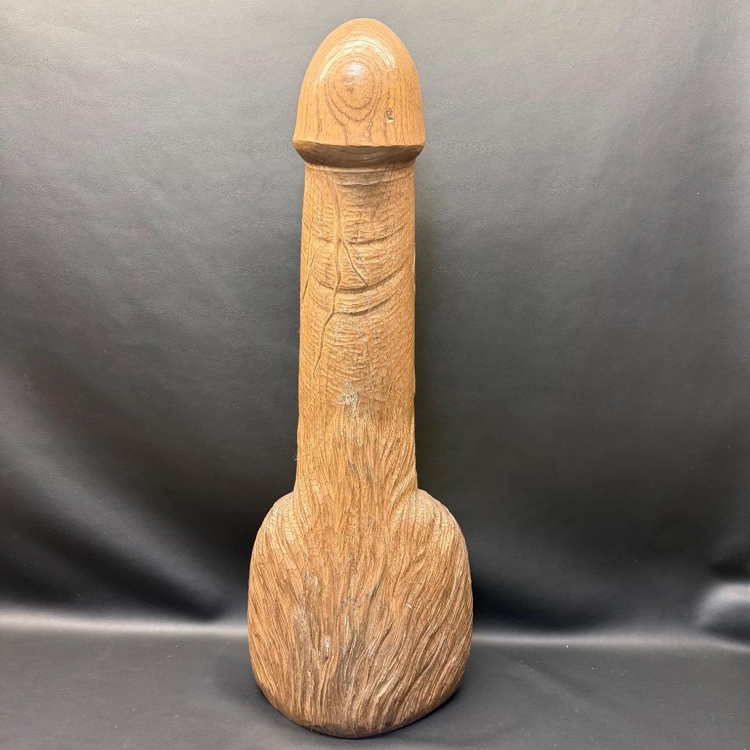 □※前Dd1001 一刀彫 木製 置物 全長約60cm 春画