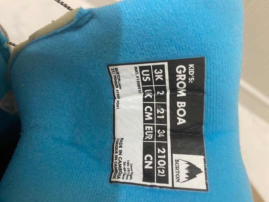 バートン キッズ スノーボードブーツ GROM KIDS 21cm ボア