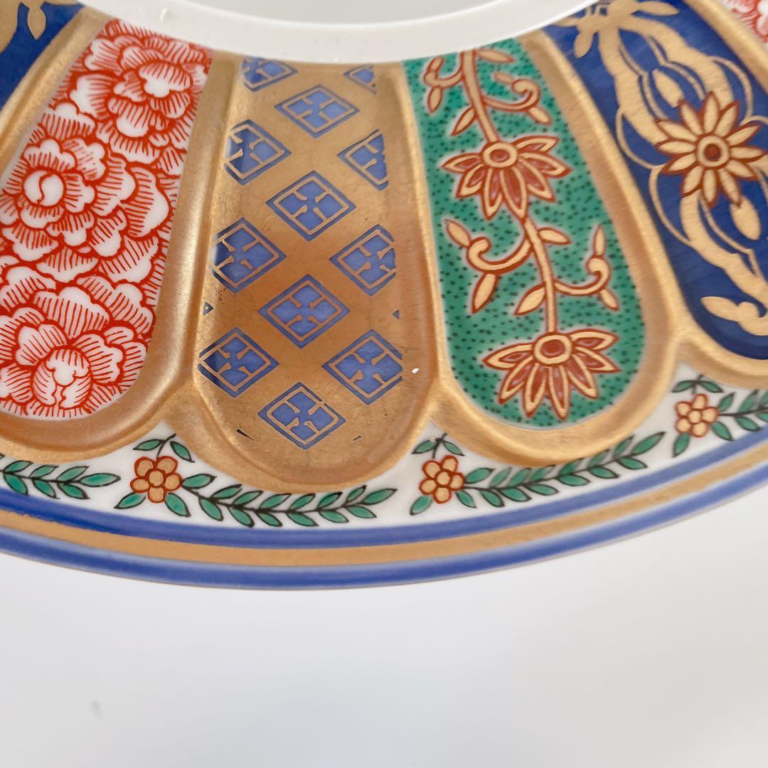 林九郎 献上錦菊割 灰皿古伊万里様式 古美術品 陶磁器 直径28 金彩 喫煙具