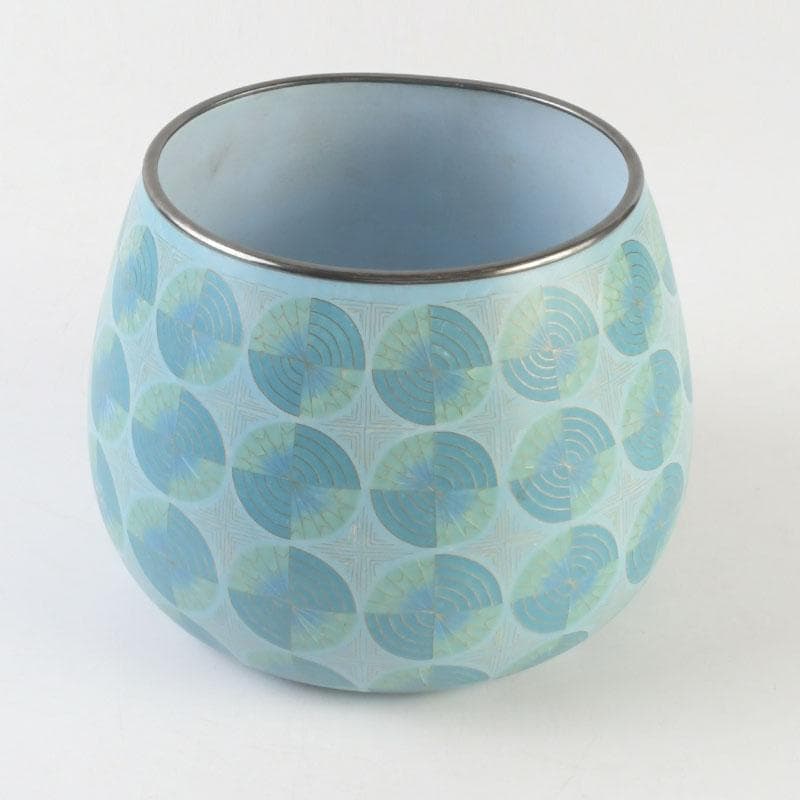 七宝焼　有線七宝　米澤慧聿子作　花器　壷　D　9714