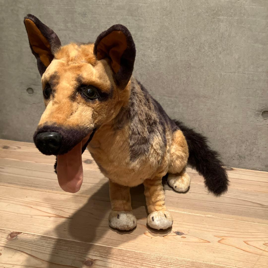 等身大 ジャーマンシェパード ぬいぐるみ リアル 昭和 アンティーク 飾り