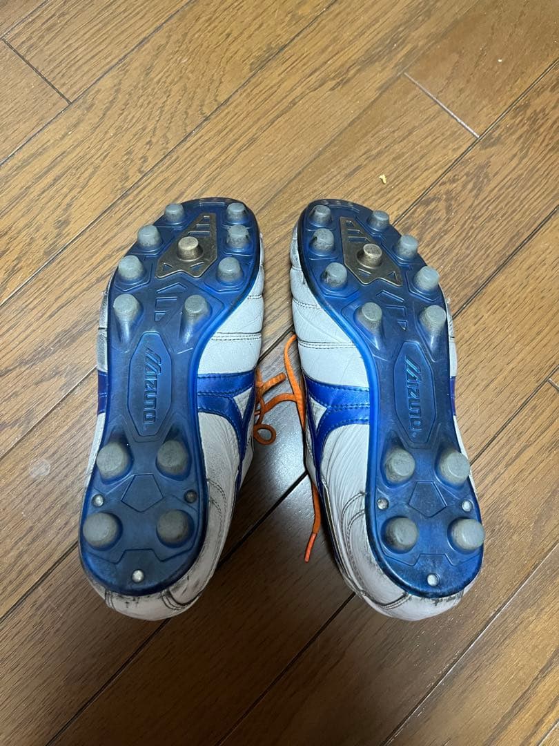 Mizuno サッカーシューズ ホワイト26.5cmオレンジ シューズキーパー付
