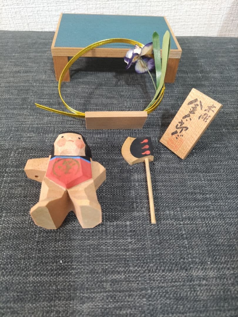 南雲工房　伊予一刀彫　皐月人形　五月人形　金太郎　木彫り　美品　工芸品　レア