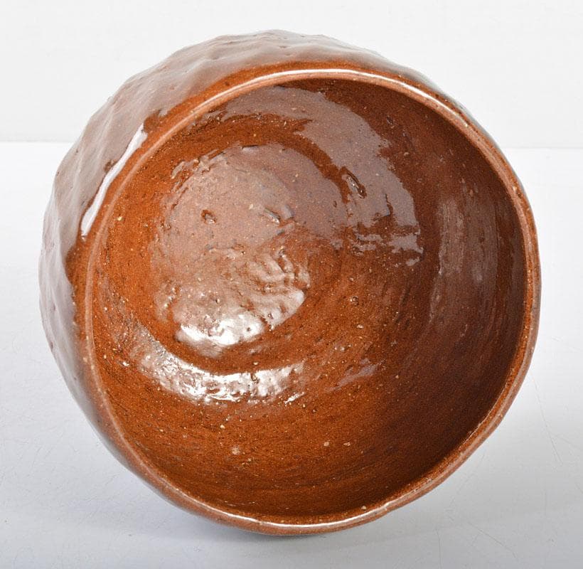 茶道具　大樋焼　中村長阿弥造　飴釉　大樋茶碗　共箱　C　R4541