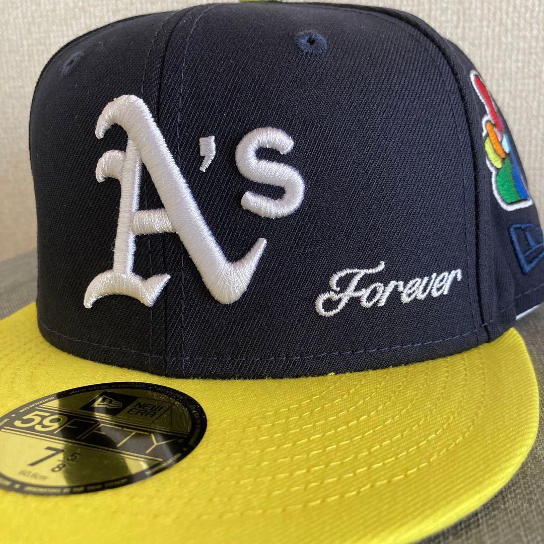 【海外限定】ニューエラ 59FIFTY オークランドアスレチックス ネイビー