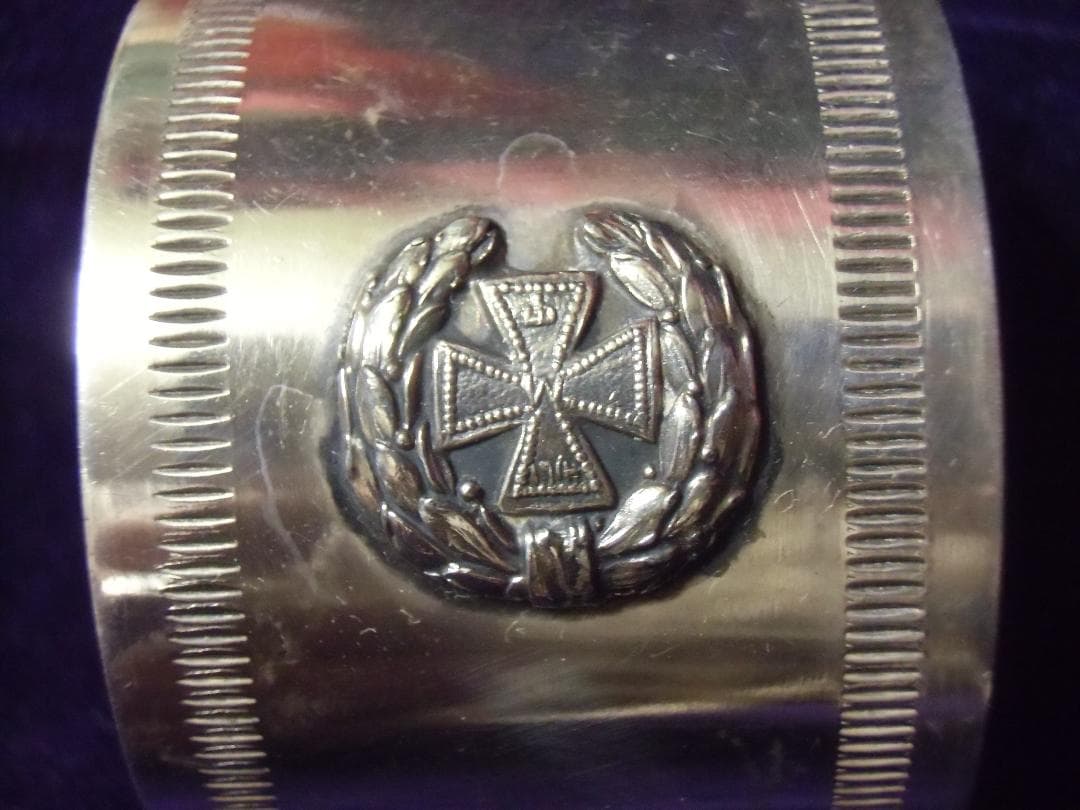 Ｗ帝政ドイツ軍/プロイセン王国＊１９１４鉄十字勲章＊銀張ナフキンリング（実物）