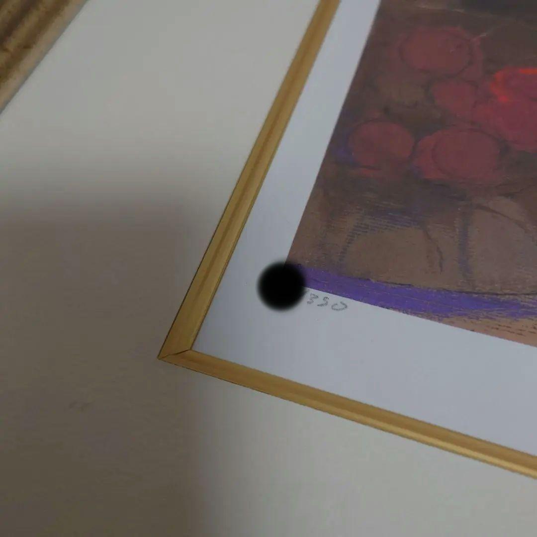 アンドリュープライス　赤いバラ　版画　花　絵画　静物画　花瓶　額入り