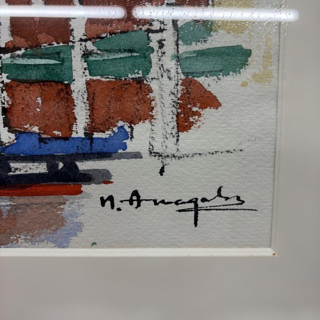 水彩画 風景画 額装済み　ベネチア