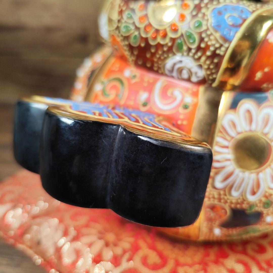 九谷焼 打ち出の小槌乗り 大黒様・盛（高さ27cm）