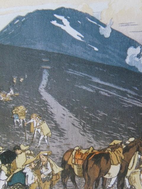 吉田博、馬返し、希少な額装用画集より、新品高級額装付、状態良好