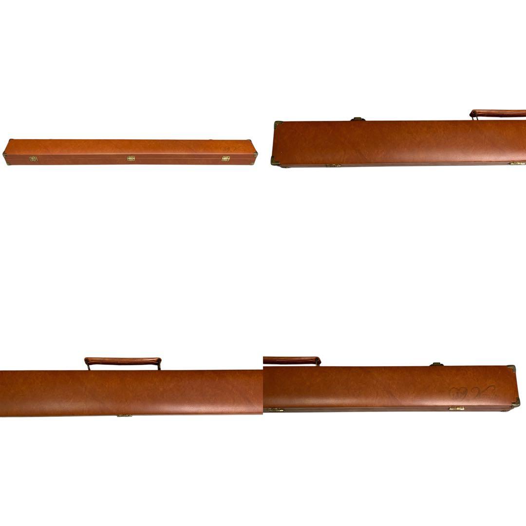 【良品】ビリヤード　プレイキュー　4剣貝装飾　木目調　バット　シャフト　ケース付