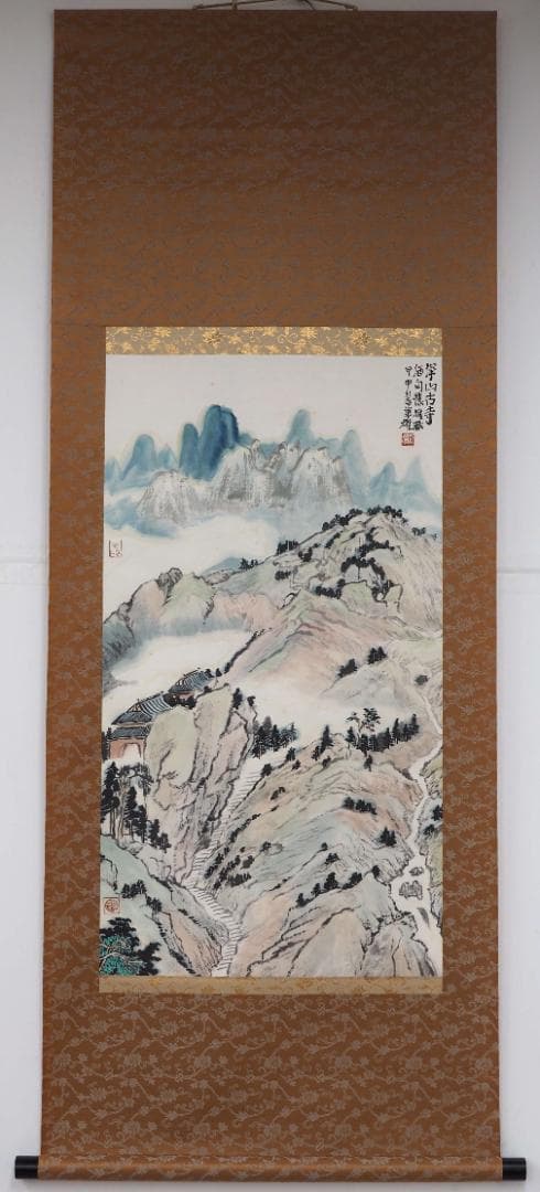 さ*き様 ☆真作保証☆ 梁耀「深山古寿」 掛軸（紙本）墨彩　中国美術　平山郁夫に