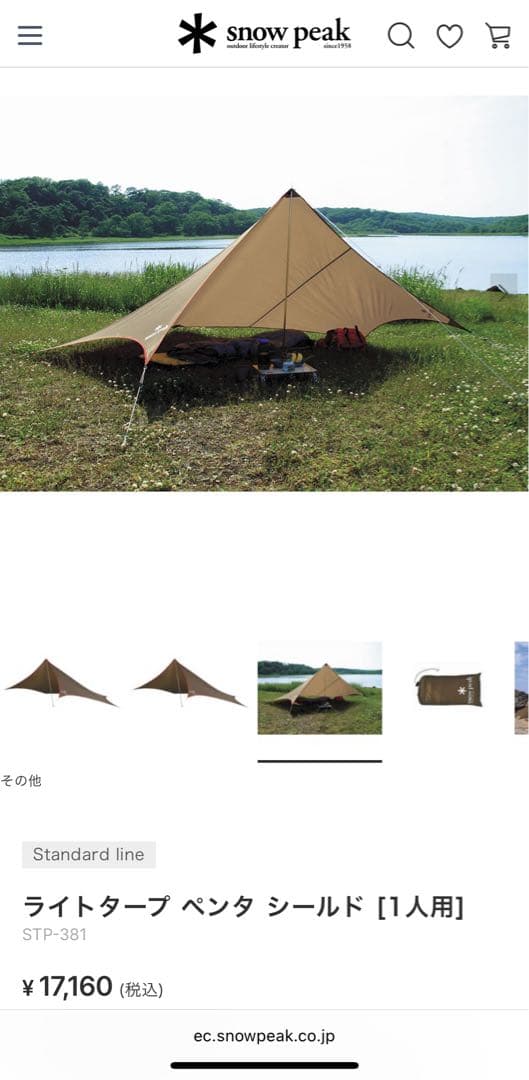  peak ライトタープ ペンタ シールド 付属品あり